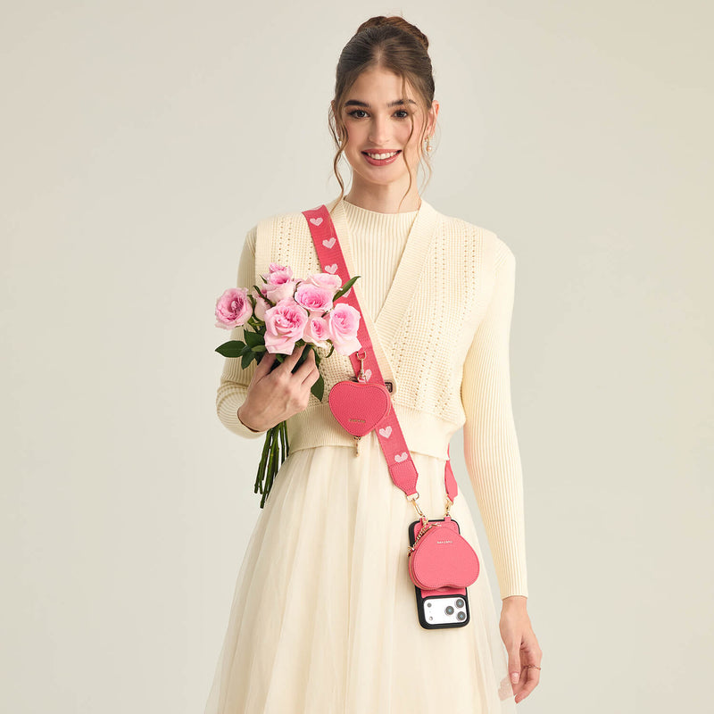Heart Airpod Kit- Sling iPhone Case with Magnetic Heart Pouch-Mobile Phone Cases-DETACHABLE WALLET & PHONE POUCH