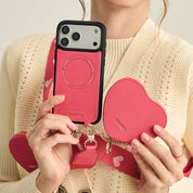 Heart Airpod Kit- Sling iPhone Case with Magnetic Heart Pouch-Mobile Phone Cases-DETACHABLE WALLET & PHONE POUCH