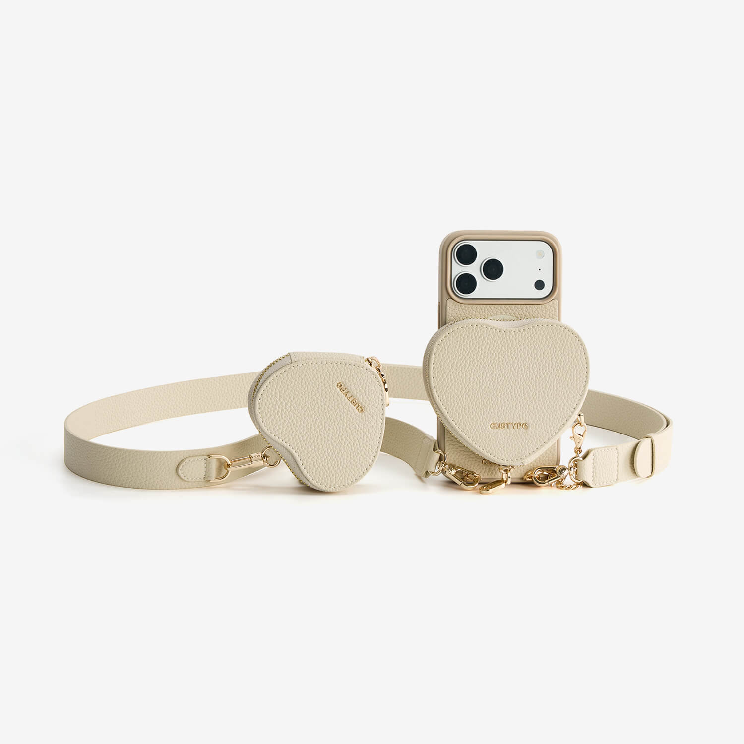 Roam Kit- iPhone Case with Magnetic Heart Pouch & Wide Strap
