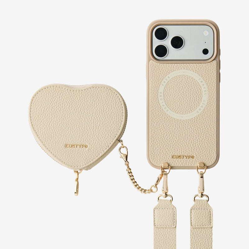 Roam Kit- iPhone Case with Magnetic Heart Pouch & Wide Strap