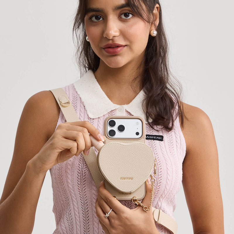 Roam Kit- iPhone Case with Magnetic Heart Pouch & Wide Strap