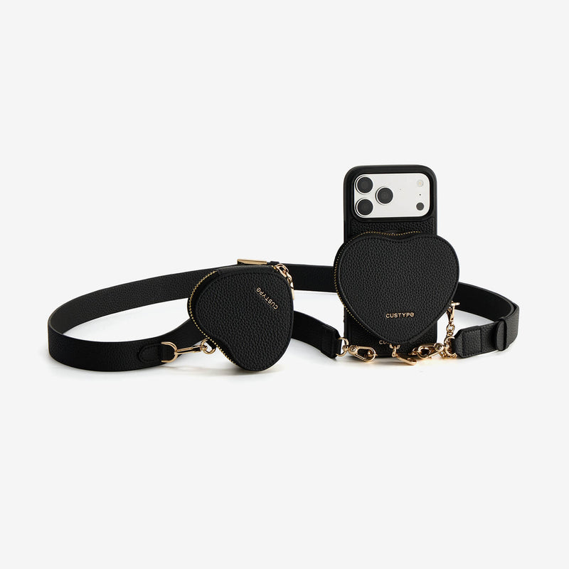 Roam Kit- iPhone Case with Magnetic Heart Pouch & Wide Strap