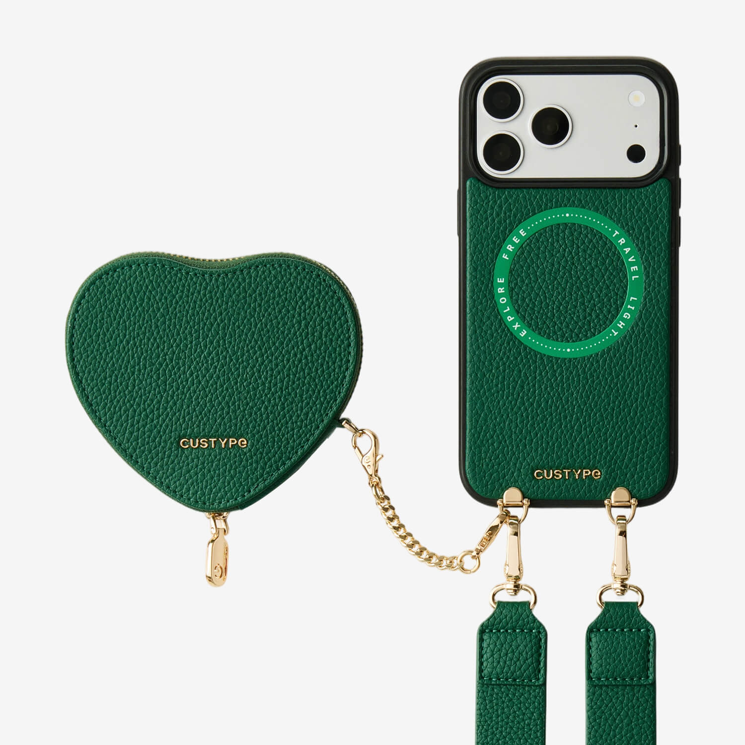 Roam Kit- iPhone Case with Magnetic Heart Pouch & Wide Strap