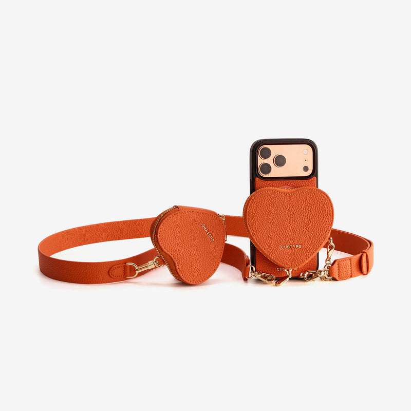 Orange
iPhone 18 Pro Max Detachable crossbody wallet phone case
with MagSafe heart pouch
for concerts
