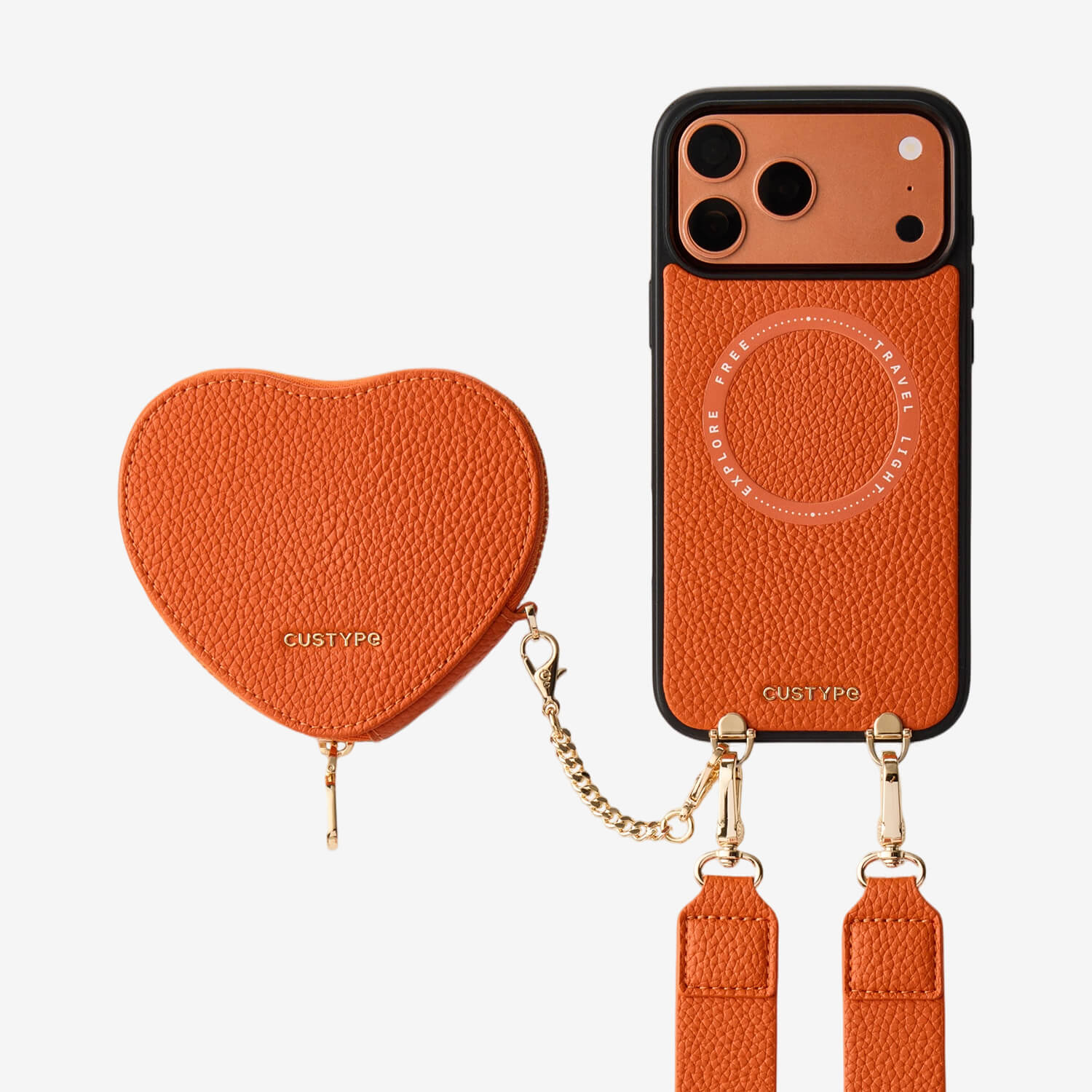 Roam Kit- iPhone Case with Magnetic Heart Pouch & Wide Strap