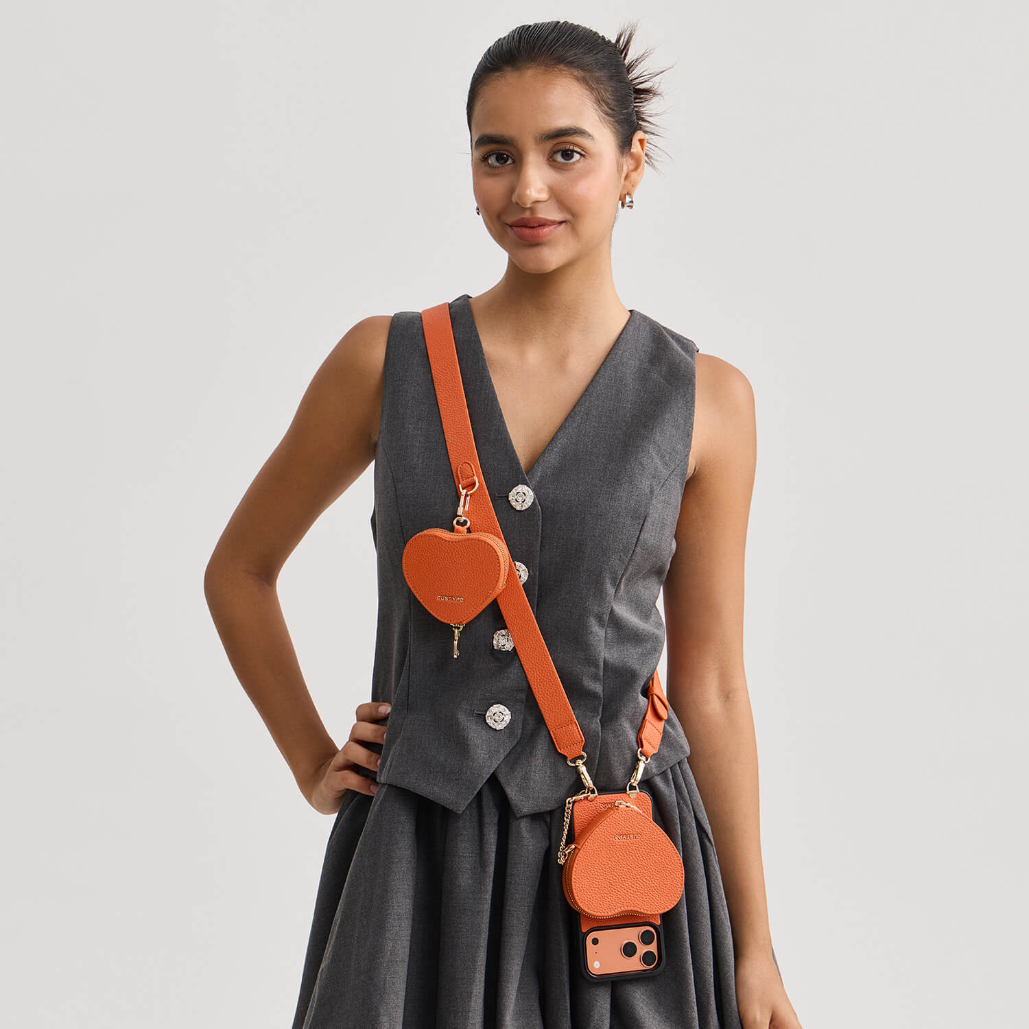 Roam Kit- iPhone Case with Magnetic Heart Pouch & Wide Strap