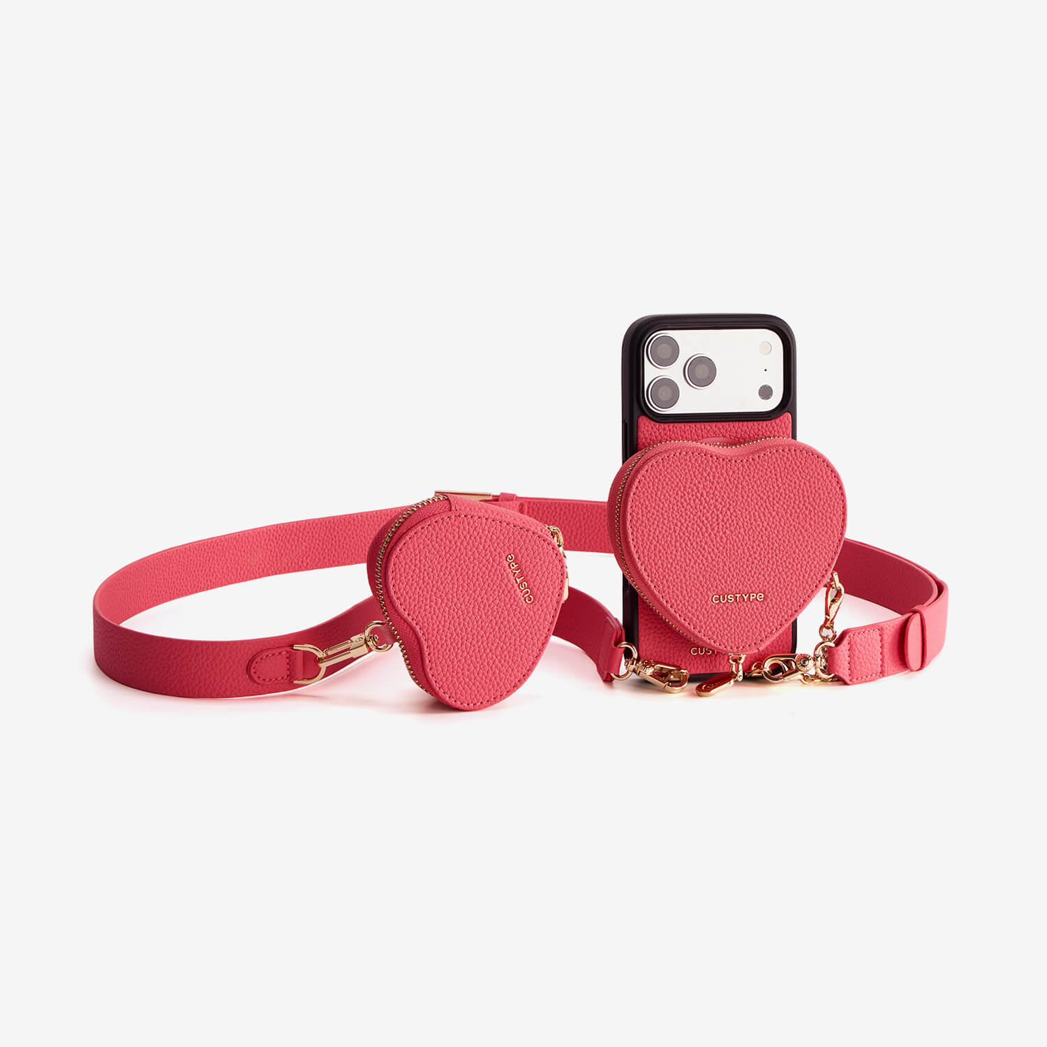Roam Kit- iPhone Case with Magnetic Heart Pouch & Wide Strap