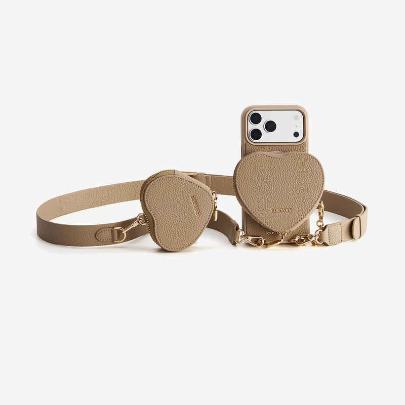 Roam Kit- iPhone Case with Magnetic Heart Pouch & Wide Strap