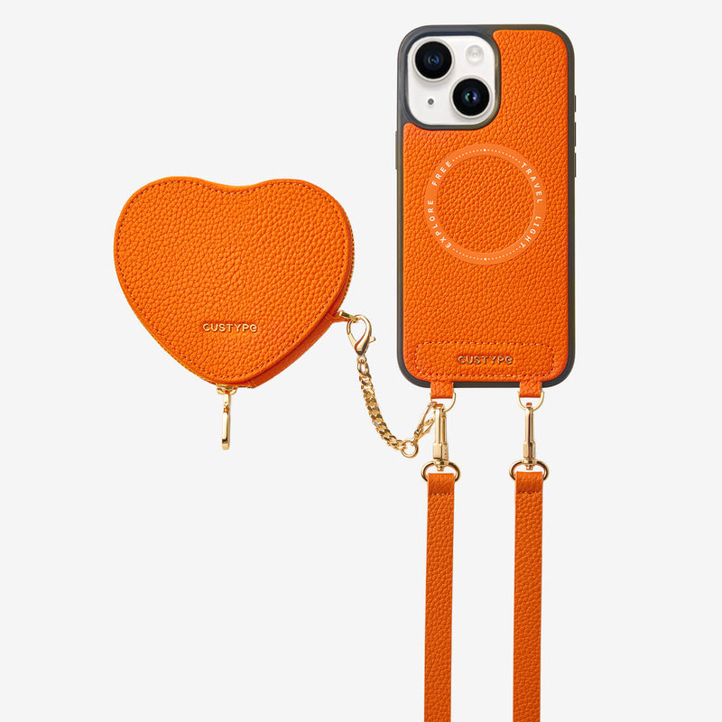 Heart Design Kit- Sling Phone Case with Magnetic & Heart Pouch-Mobile Phone Cases-DETACHABLE WALLET & WIRELESS CHARGING