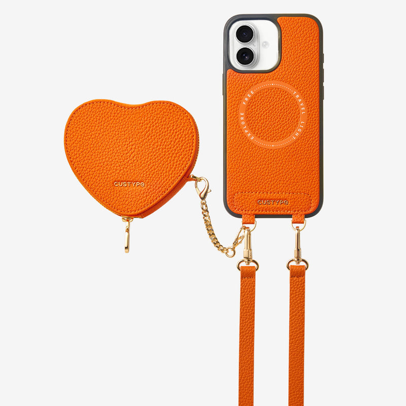Heart Design Kit- Sling Phone Case with Magnetic & Heart Pouch-Mobile Phone Cases-DETACHABLE WALLET & WIRELESS CHARGING