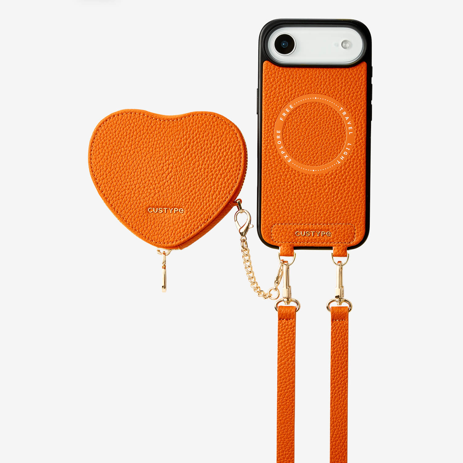 Heart Design Kit- Sling Phone Case with Magnetic & Heart Pouch-Mobile Phone Cases-DETACHABLE WALLET & WIRELESS CHARGING