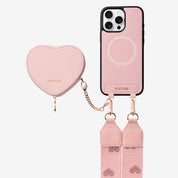 Morandi Grace Kit- Sling Phone Case with Magnetic Heart Pouch-Mobile Phone Cases-DETACHABLE WALLET & WIRELESS CHARGING