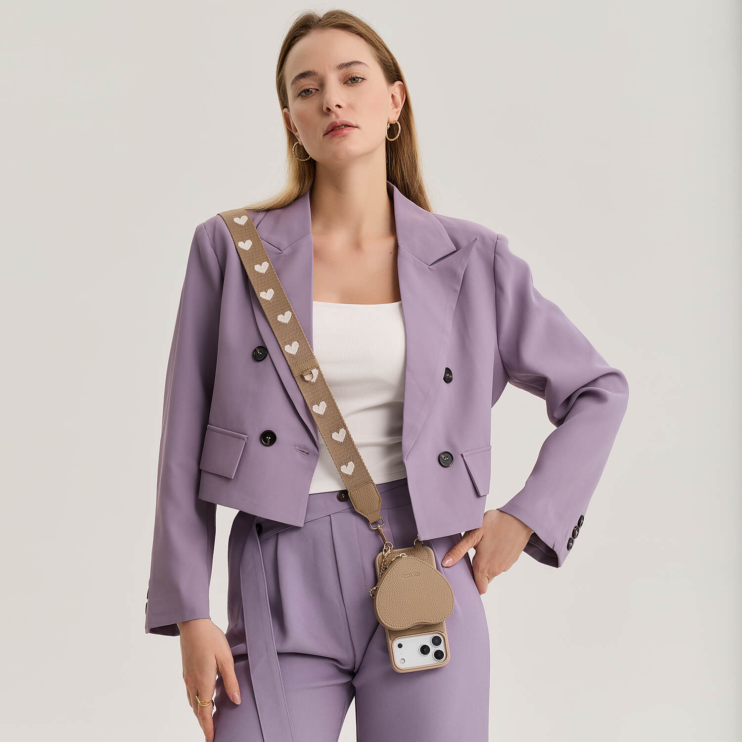 Morandi Grace Kit- Sling Phone Case with Magnetic Heart Pouch