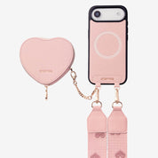 Morandi Grace Kit- Sling Phone Case with Magnetic Heart Pouch-Mobile Phone Cases-DETACHABLE WALLET & WIRELESS CHARGING