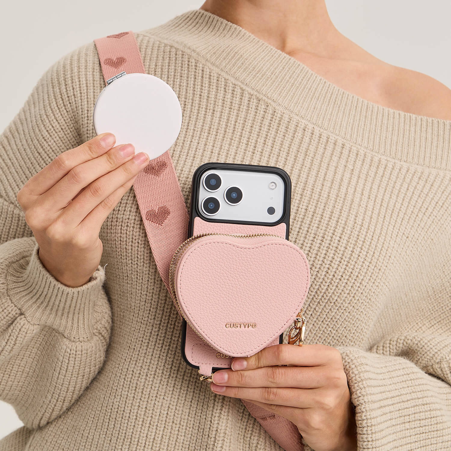 Morandi Grace Kit- Sling Phone Case with Magnetic Heart Pouch