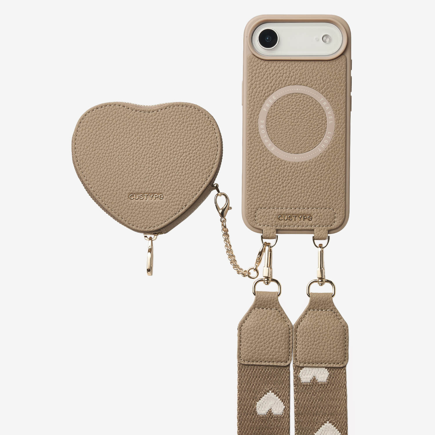 crossbody phone case with heart pouch
