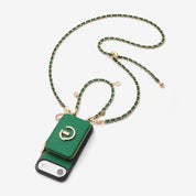 Allure Chain Series- Lanyard Magnetic Wallet Phone Case with Finger Holder-Mobile Phone Cases-DETACHABLE WALLET & WIRELESS CHARGING