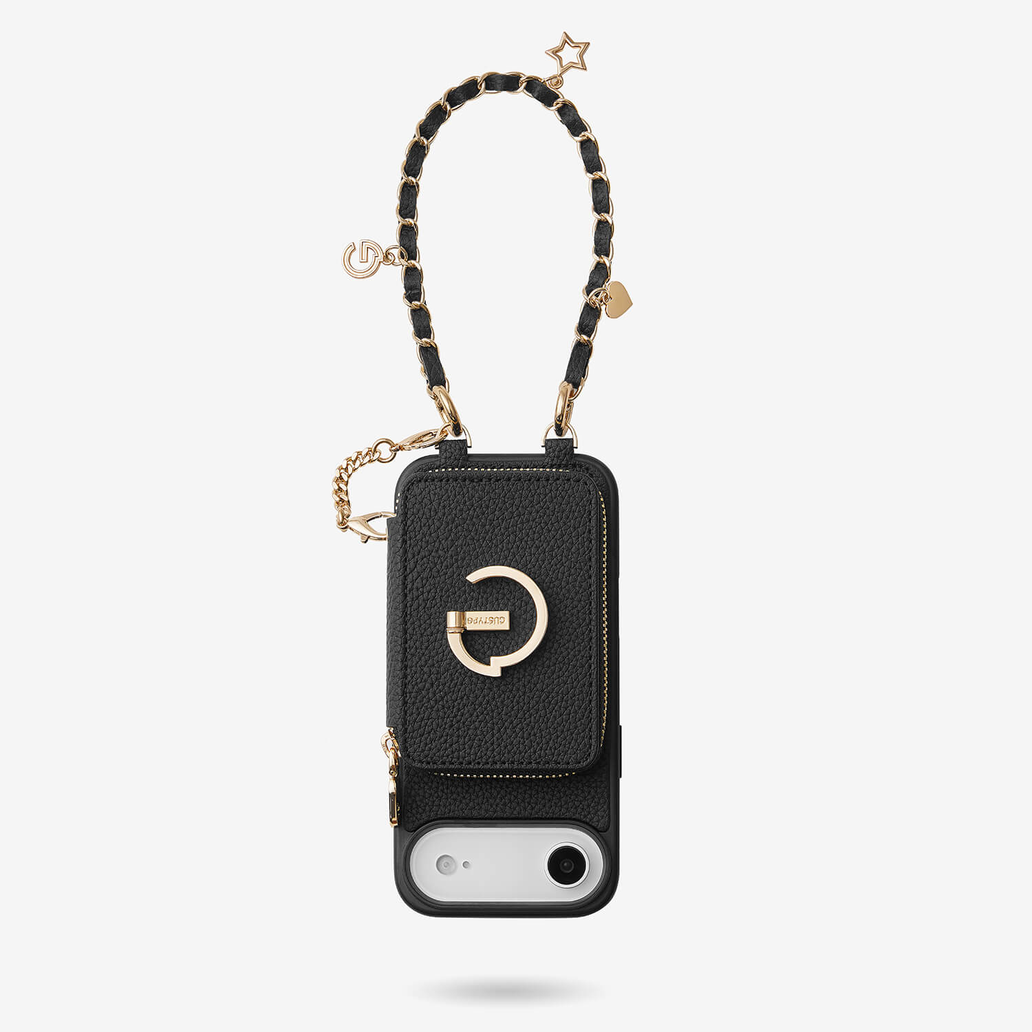 Allure Chain Series- Lanyard Magnetic Wallet Phone Case with Finger Holder-Mobile Phone Cases-DETACHABLE WALLET & WIRELESS CHARGING