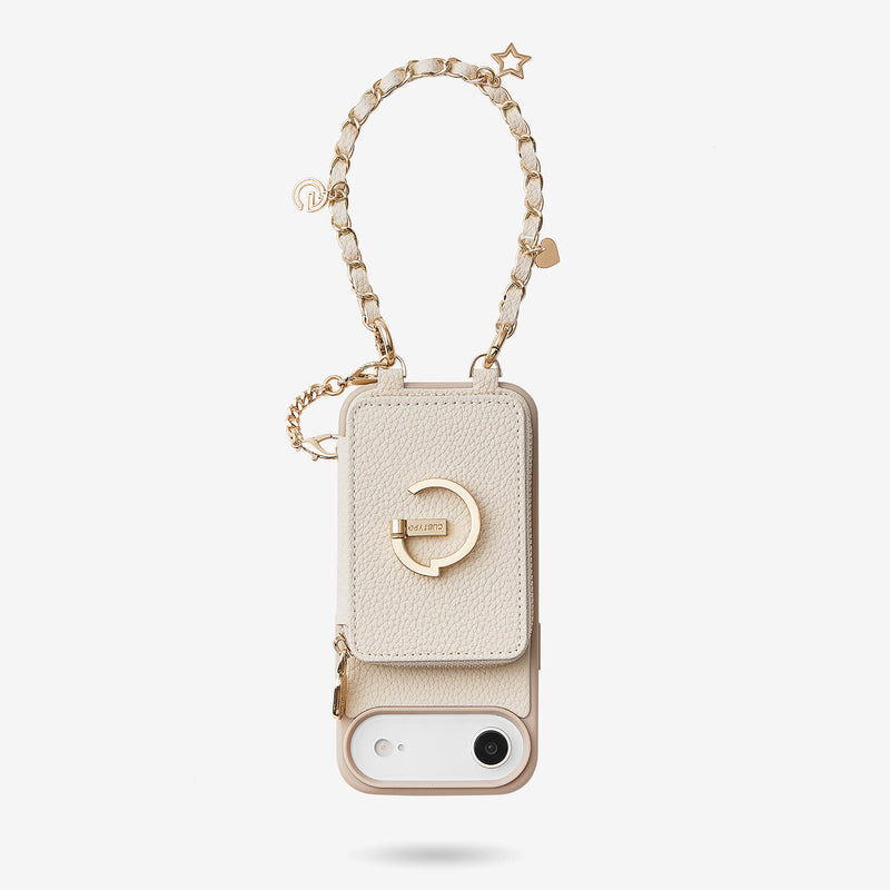 Allure Chain Series- Lanyard Magnetic Wallet Phone Case with Finger Holder-Mobile Phone Cases-DETACHABLE WALLET & WIRELESS CHARGING
