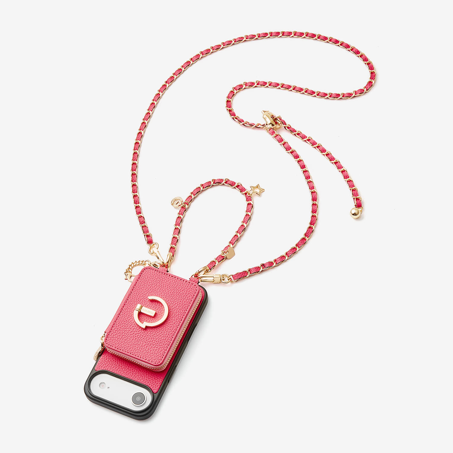 Allure Chain Series- Lanyard Magnetic Wallet Phone Case with Finger Holder-Mobile Phone Cases-DETACHABLE WALLET & WIRELESS CHARGING