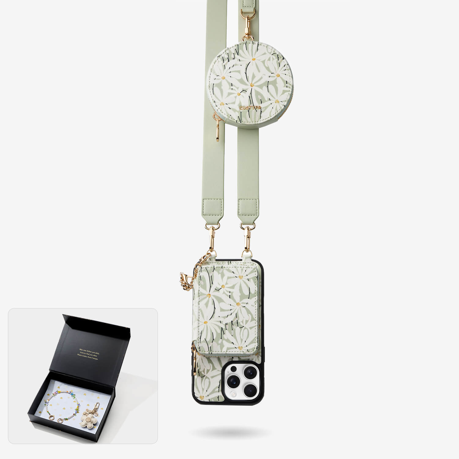 Starlight Gift Box- Spring Theme Print Phone Case with Crossbody and Wallet-Mobile Phone Cases-Custype