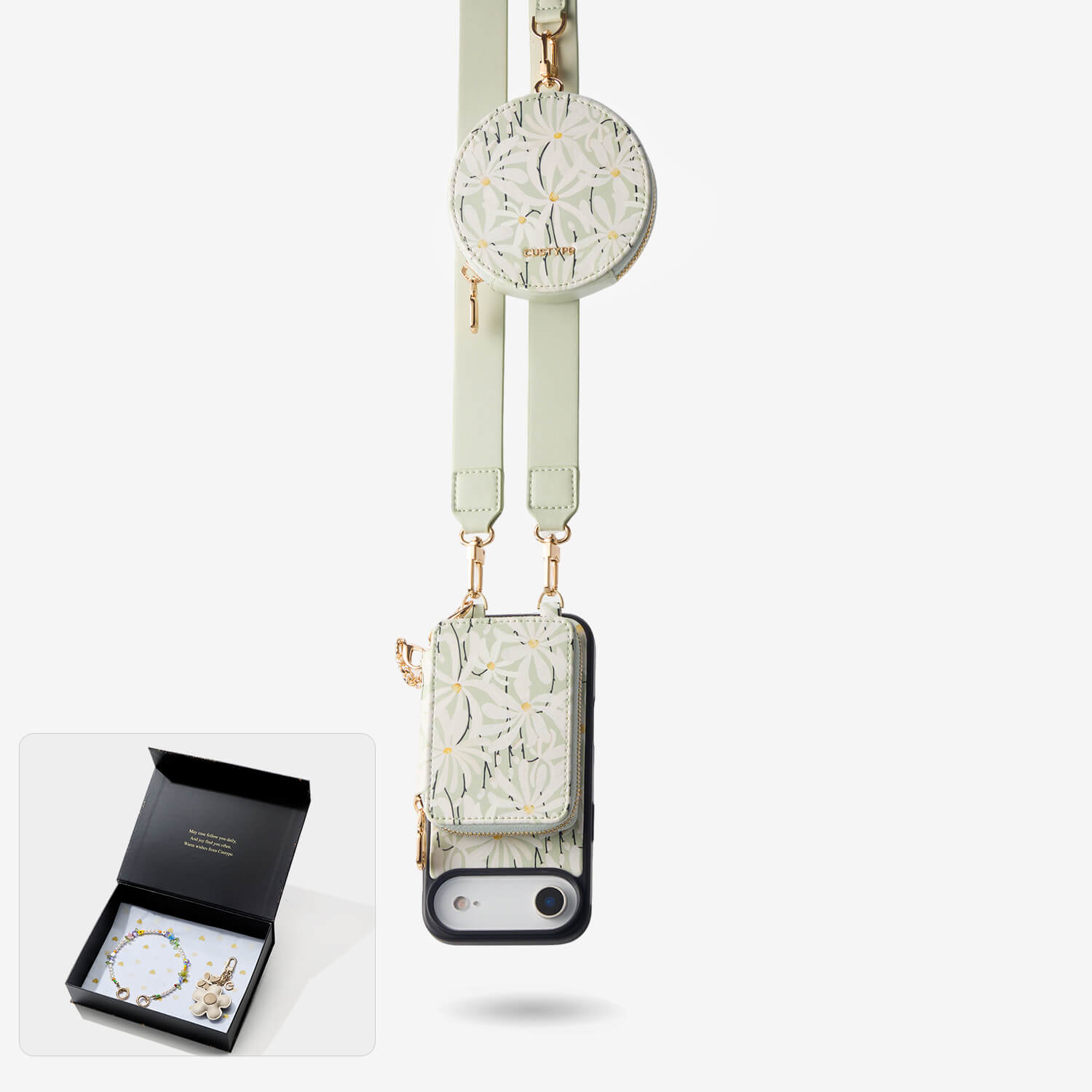 Starlight Gift Box- Spring Theme Print Phone Case with Crossbody and Wallet-Mobile Phone Cases-Custype