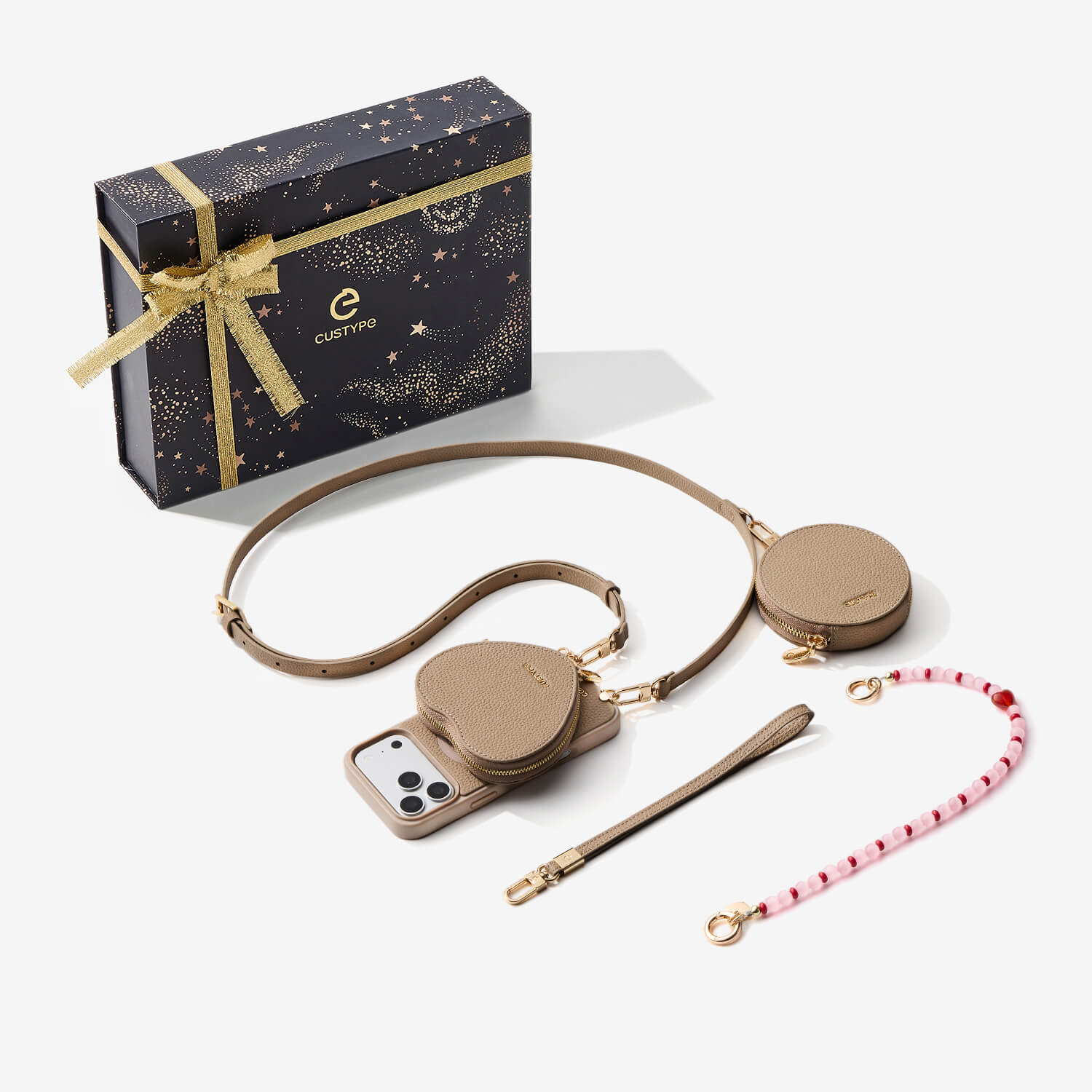 スターライトギフトボックス - ハートポーチ付きクロスボディiPhoneケース