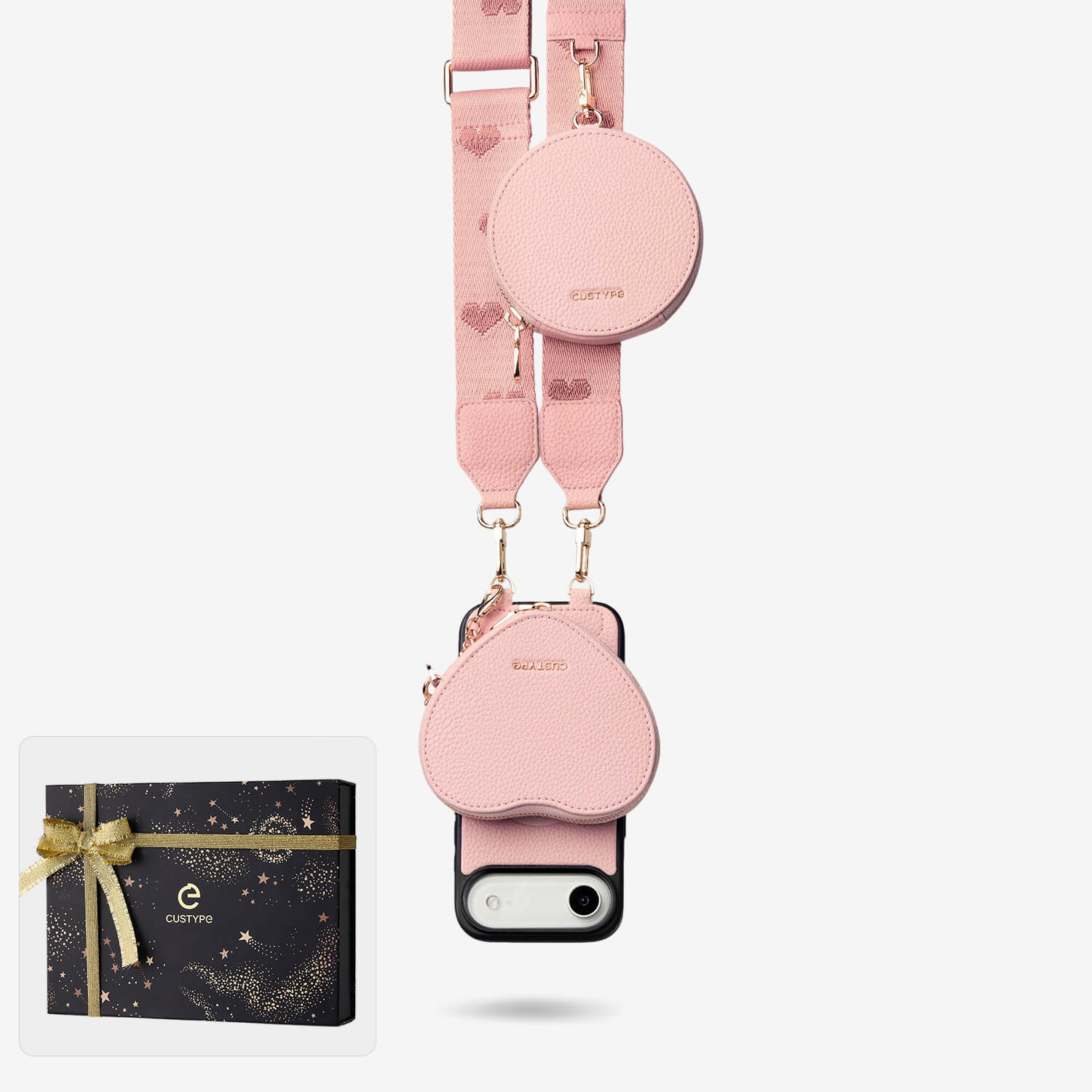 クリスマス限定キット - モランディ iPhone ウェビング クロスボディケース（ハートポーチ付き）