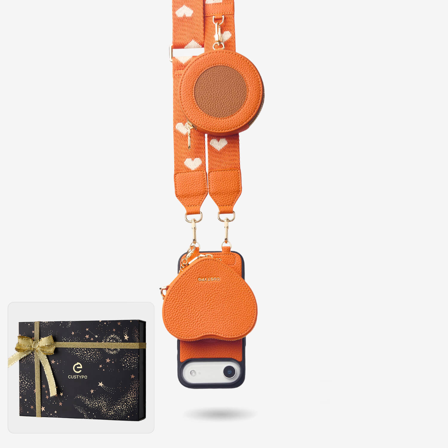 クリスマス限定キット - モランディ iPhone ウェビング クロスボディケース（ハートポーチ付き）