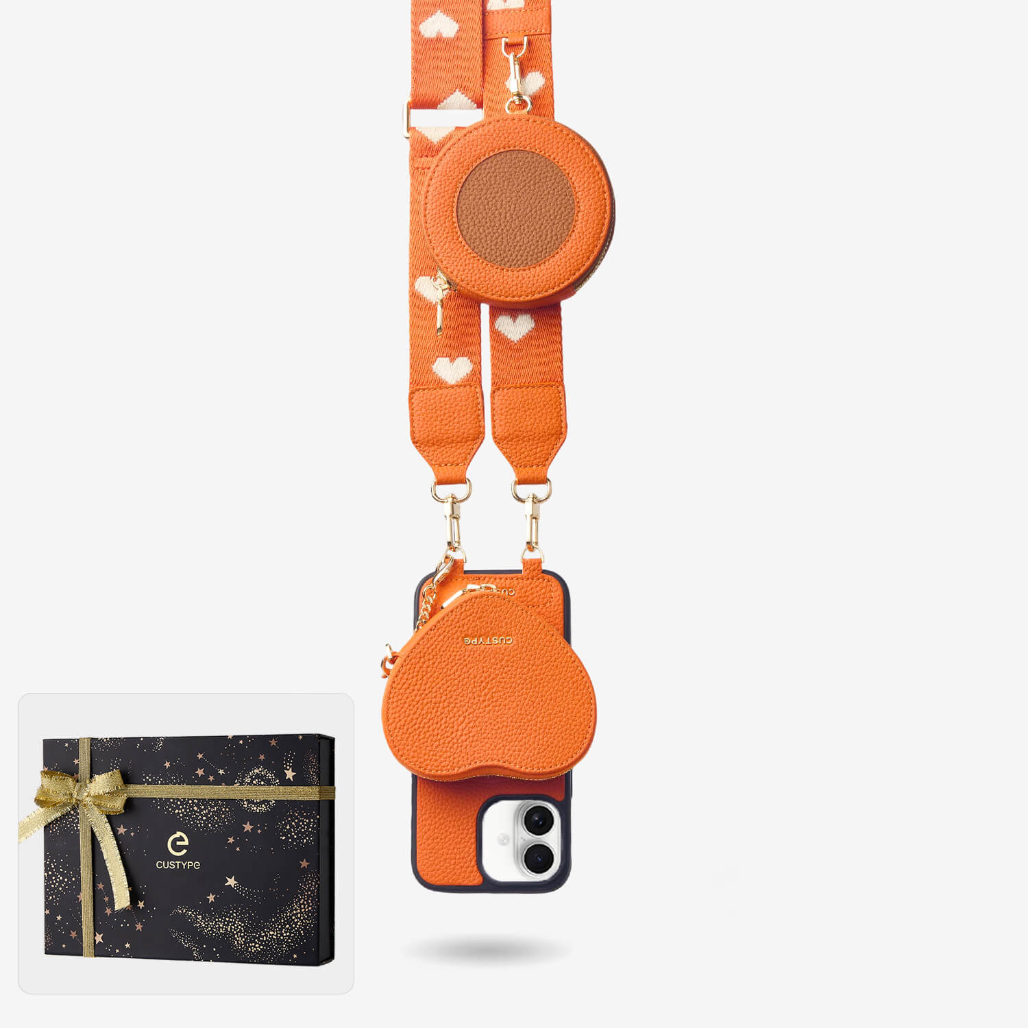 クリスマス限定キット - モランディ iPhone ウェビング クロスボディケース（ハートポーチ付き）