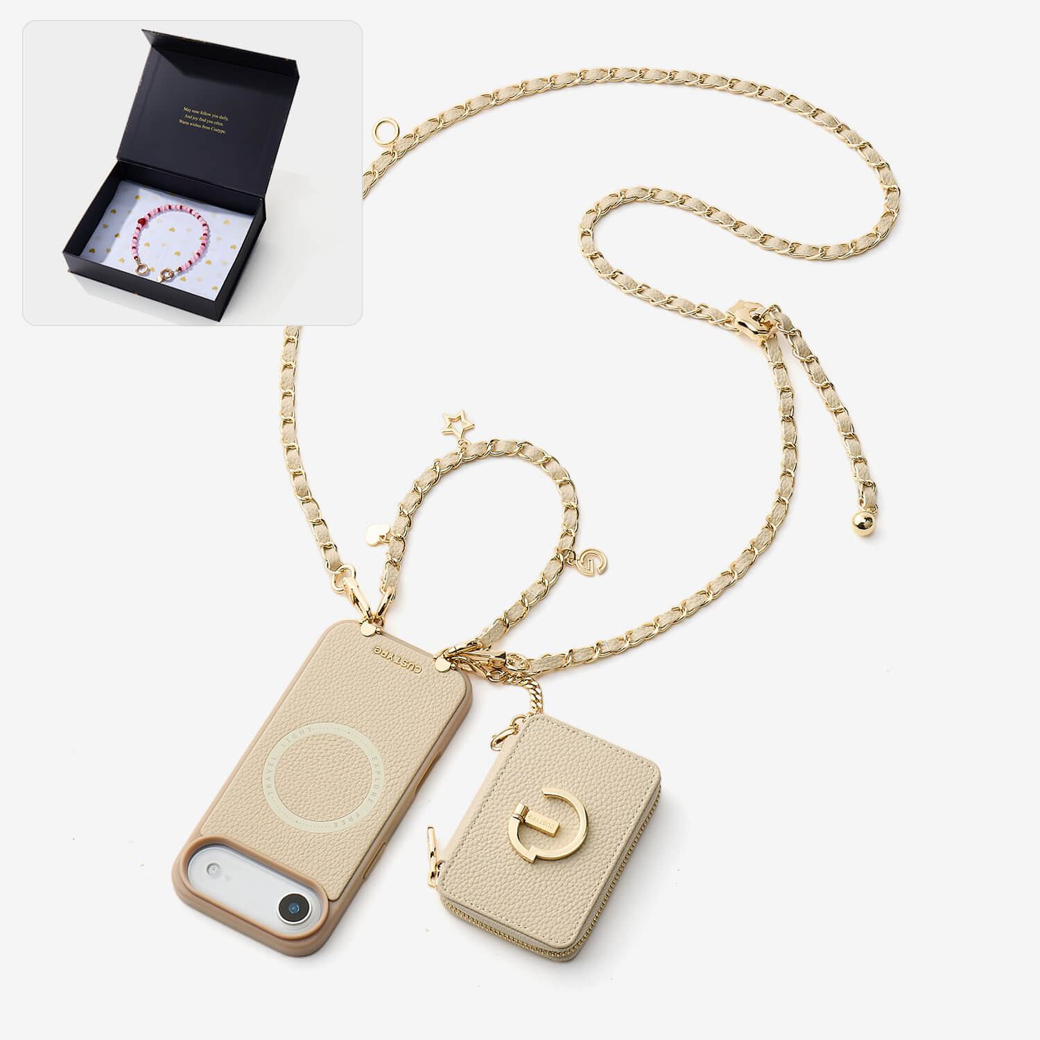 Starlight Gift Box- Magnetic Wallet Phone Case with Crossbody Chain-Custype