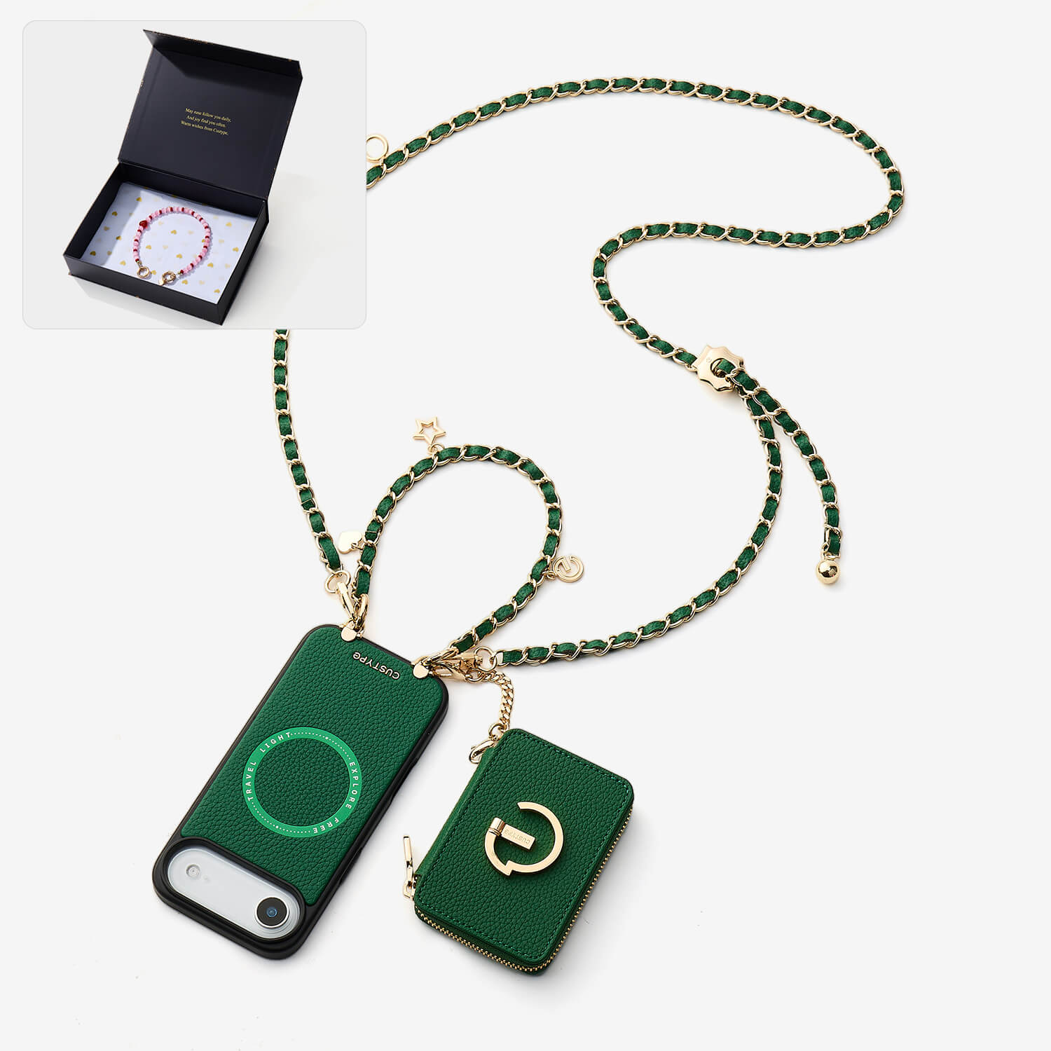 Starlight Gift Box- Magnetic Wallet Phone Case with Crossbody Chain-Custype