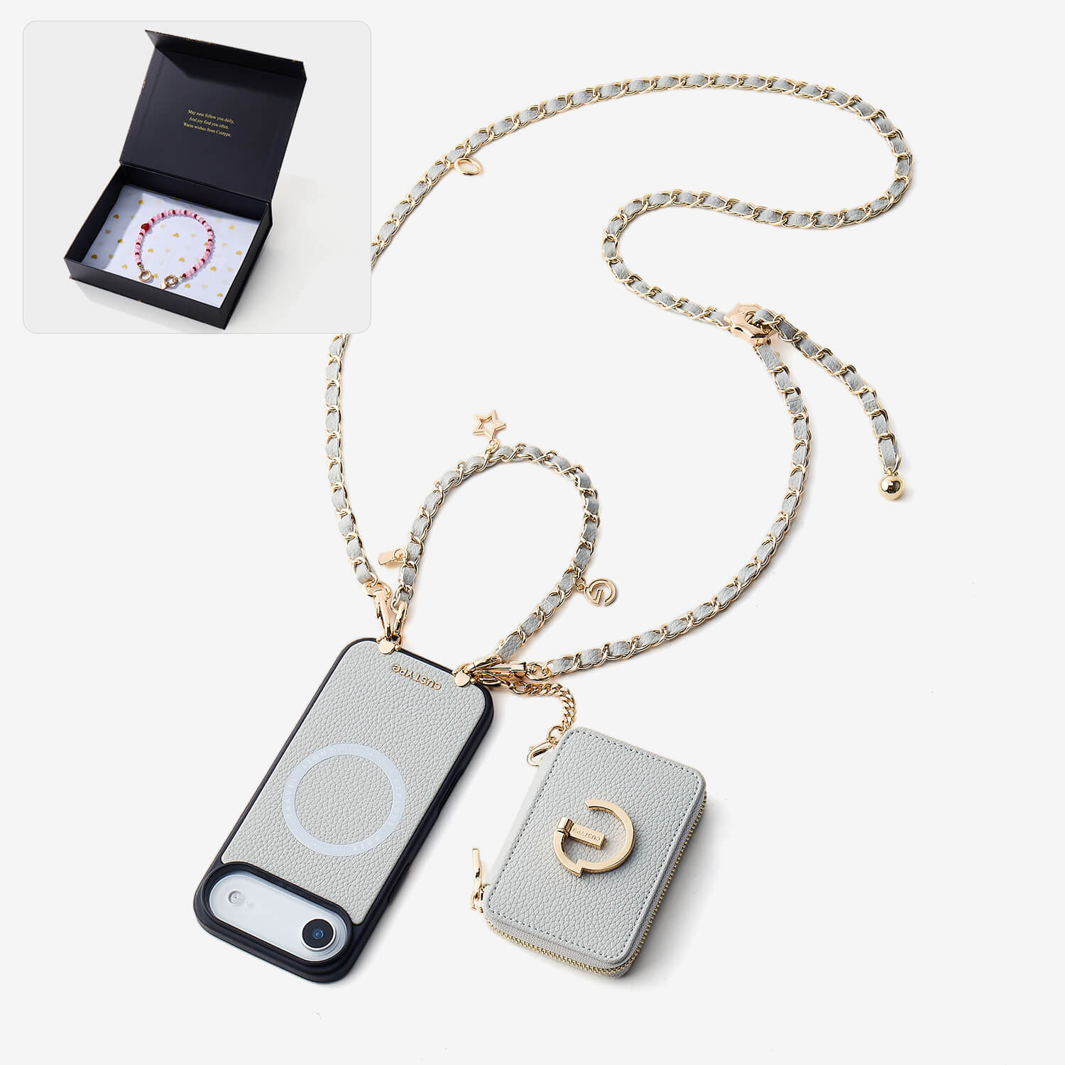 Starlight Gift Box- Magnetic Wallet Phone Case with Crossbody Chain-Custype