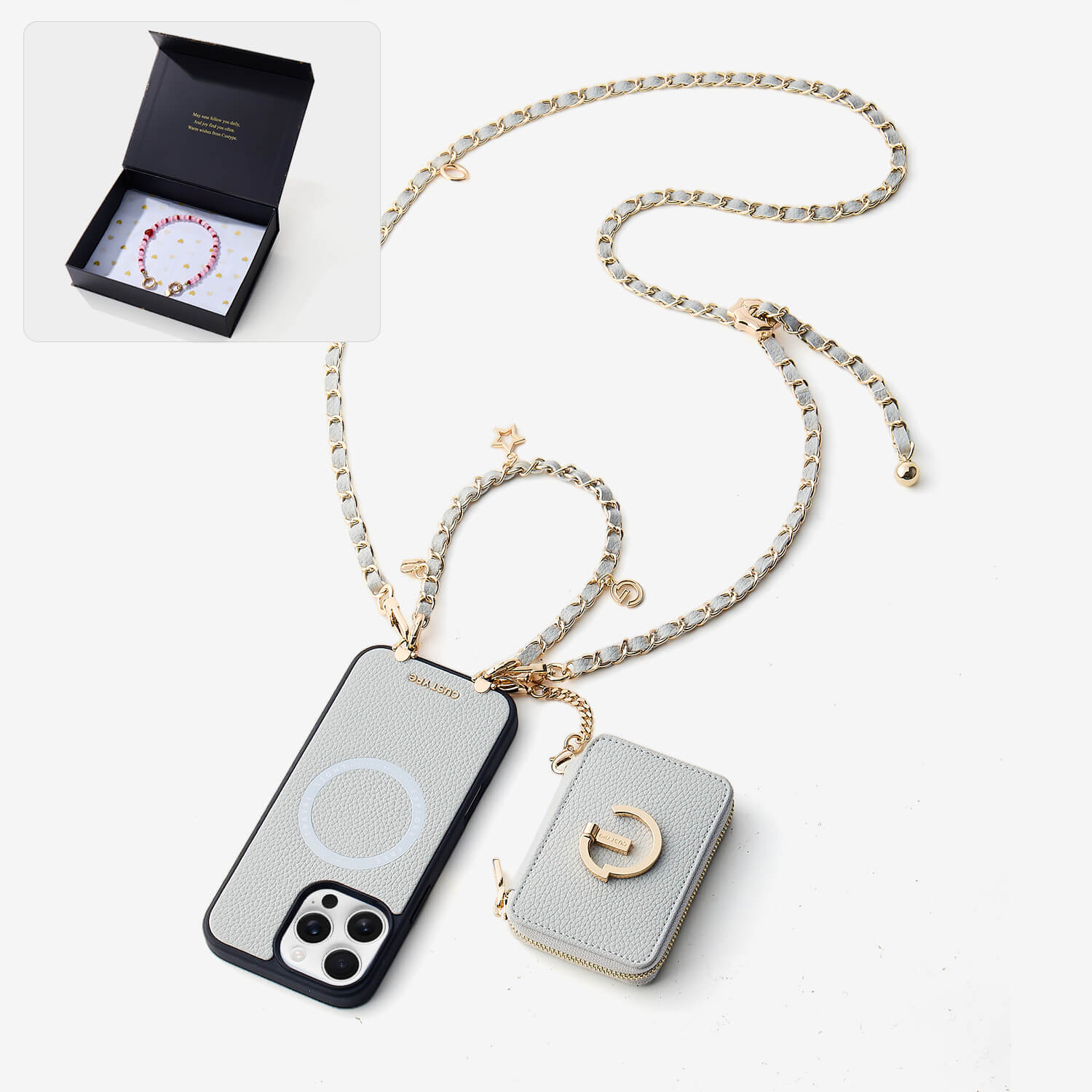 Starlight Gift Box- Magnetic Wallet Phone Case with Crossbody Chain-Custype