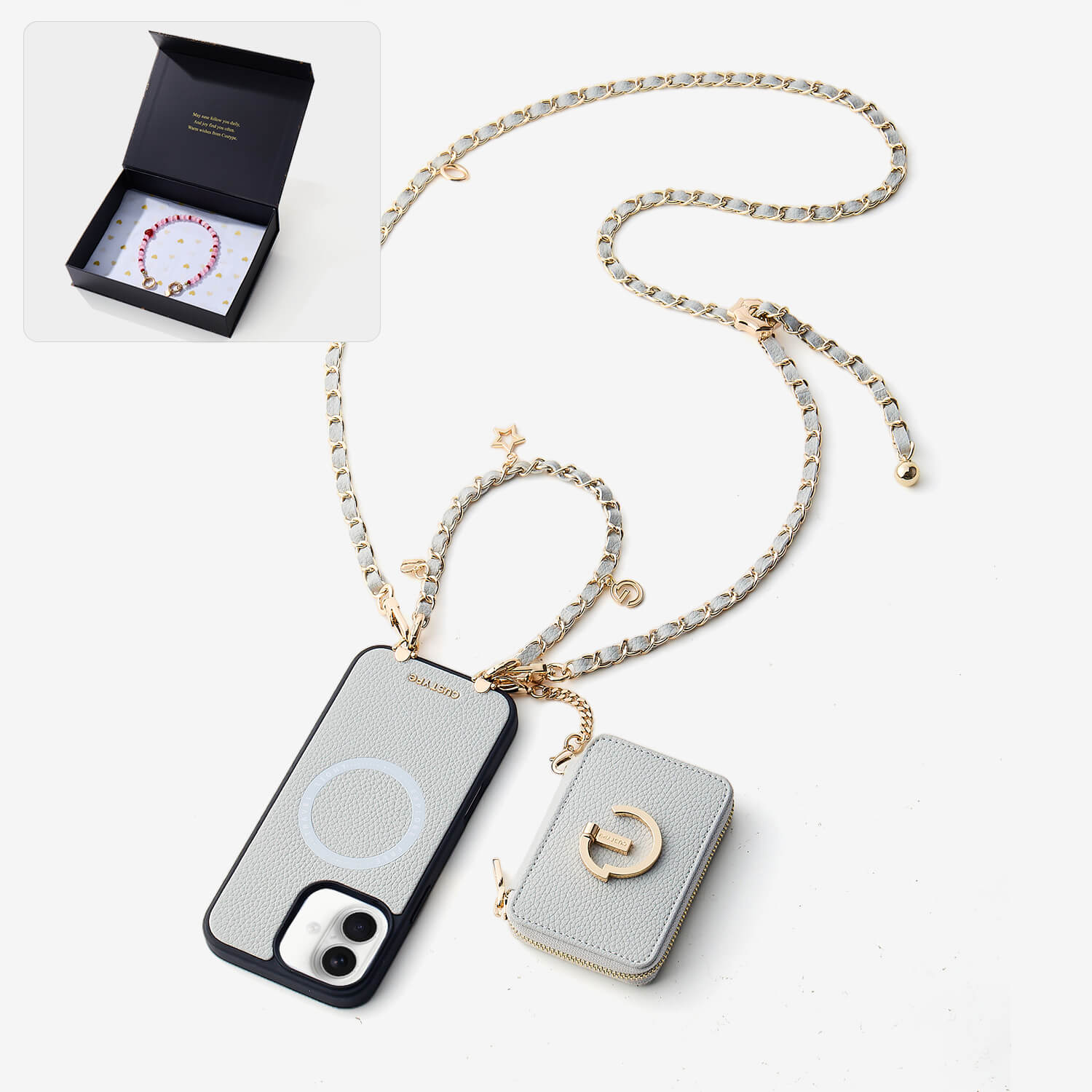 Starlight Gift Box- Magnetic Wallet Phone Case with Crossbody Chain-Custype