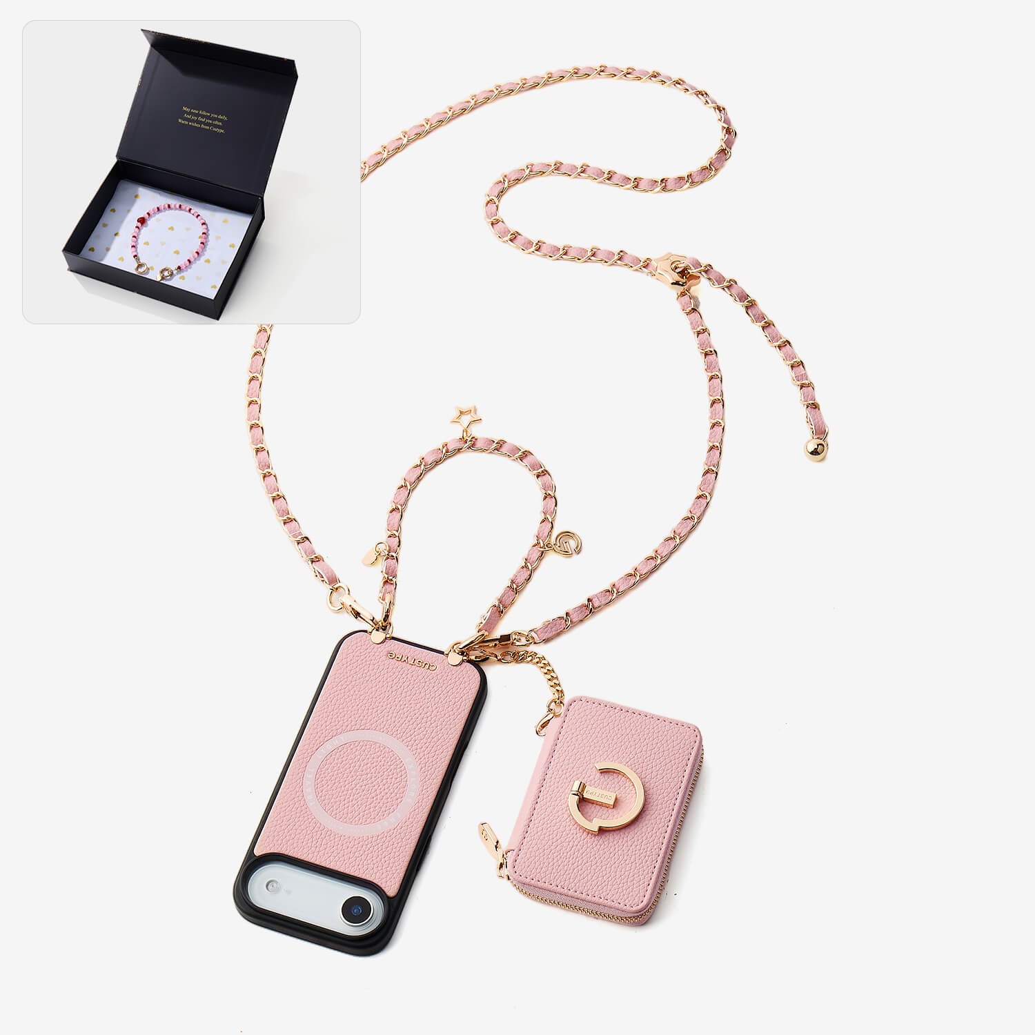 Starlight Gift Box- Magnetic Wallet Phone Case with Crossbody Chain-Custype