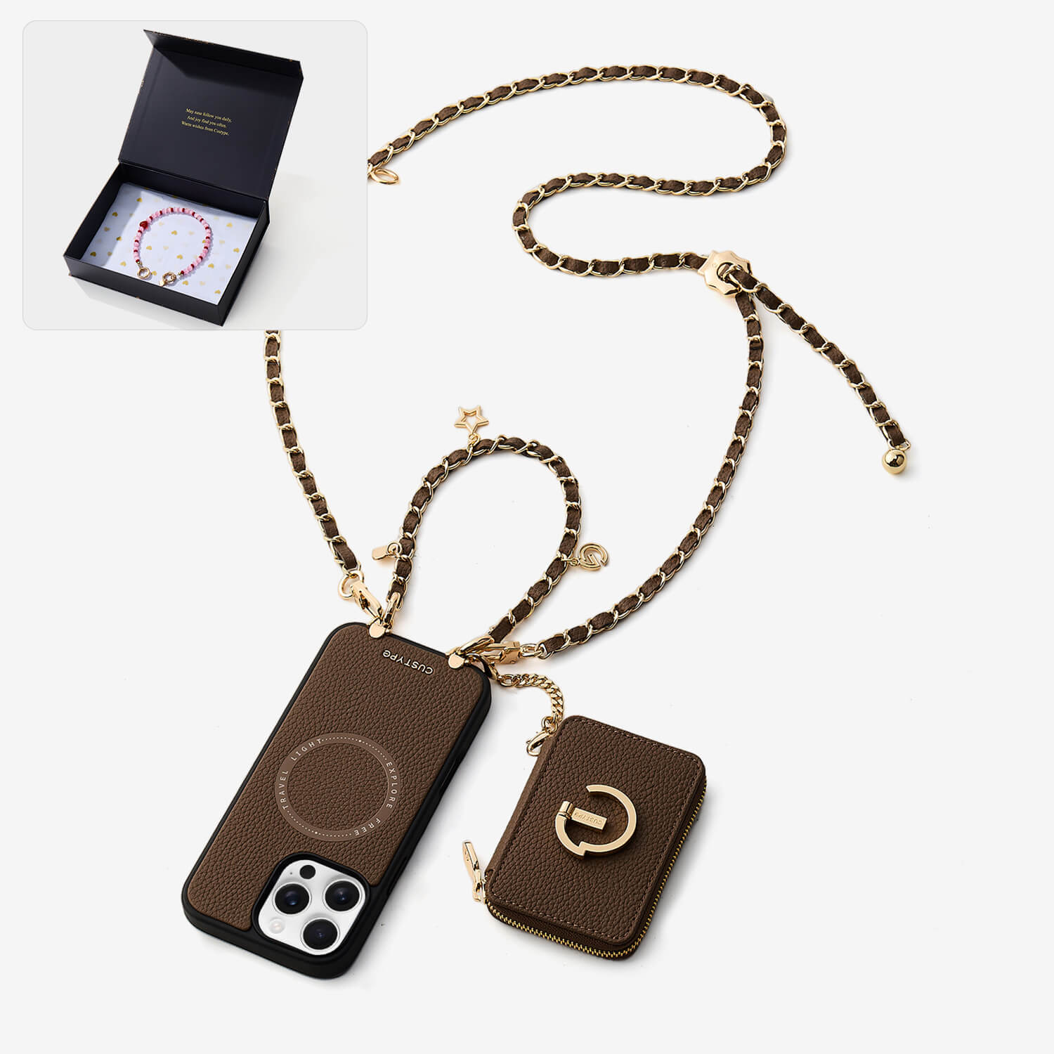 Starlight Gift Box- Magnetic Wallet Phone Case with Crossbody Chain-Custype