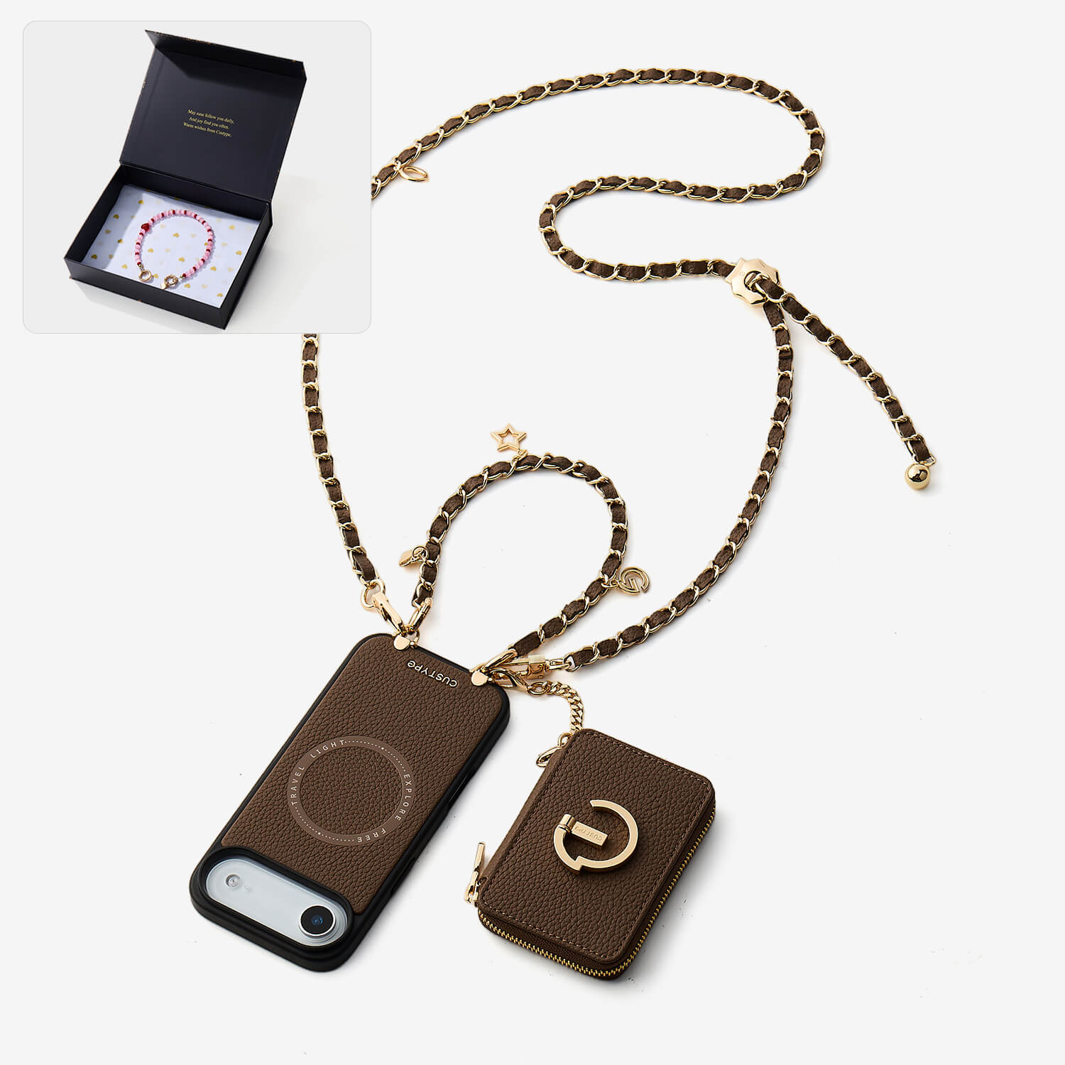 Starlight Gift Box- Magnetic Wallet Phone Case with Crossbody Chain-Custype