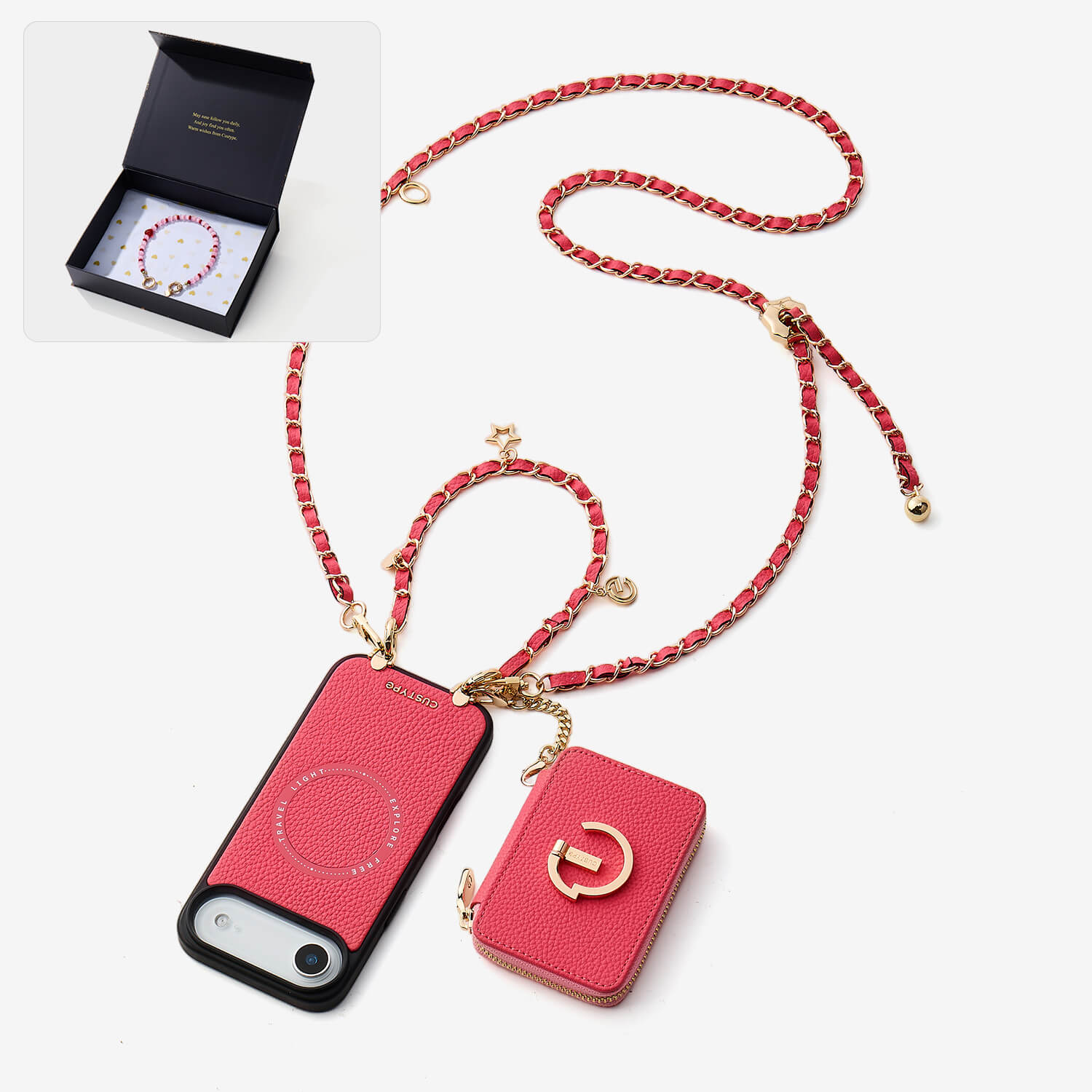 Starlight Gift Box- Magnetic Wallet Phone Case with Crossbody Chain-Custype