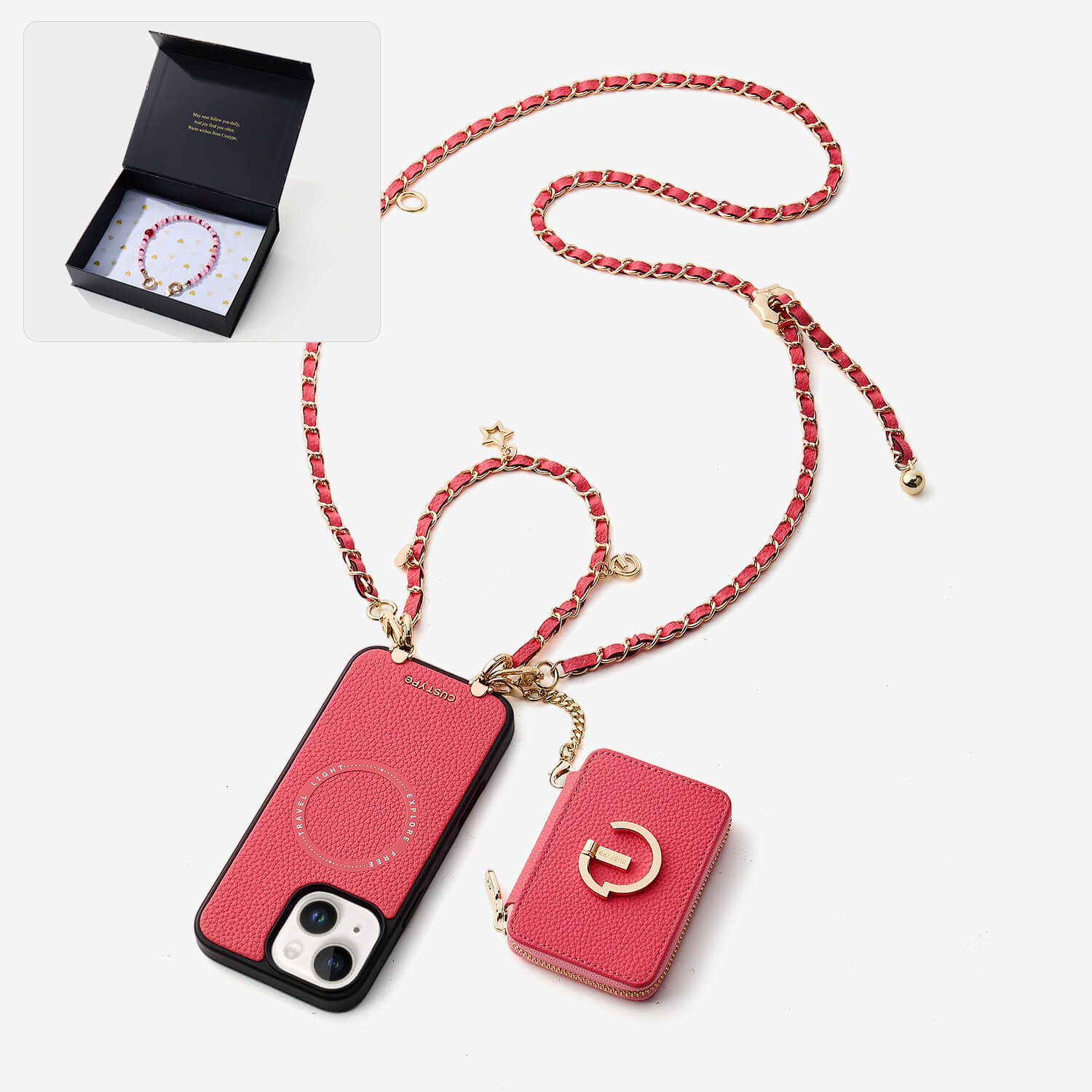 Starlight Gift Box- Magnetic Wallet Phone Case with Crossbody Chain-Custype