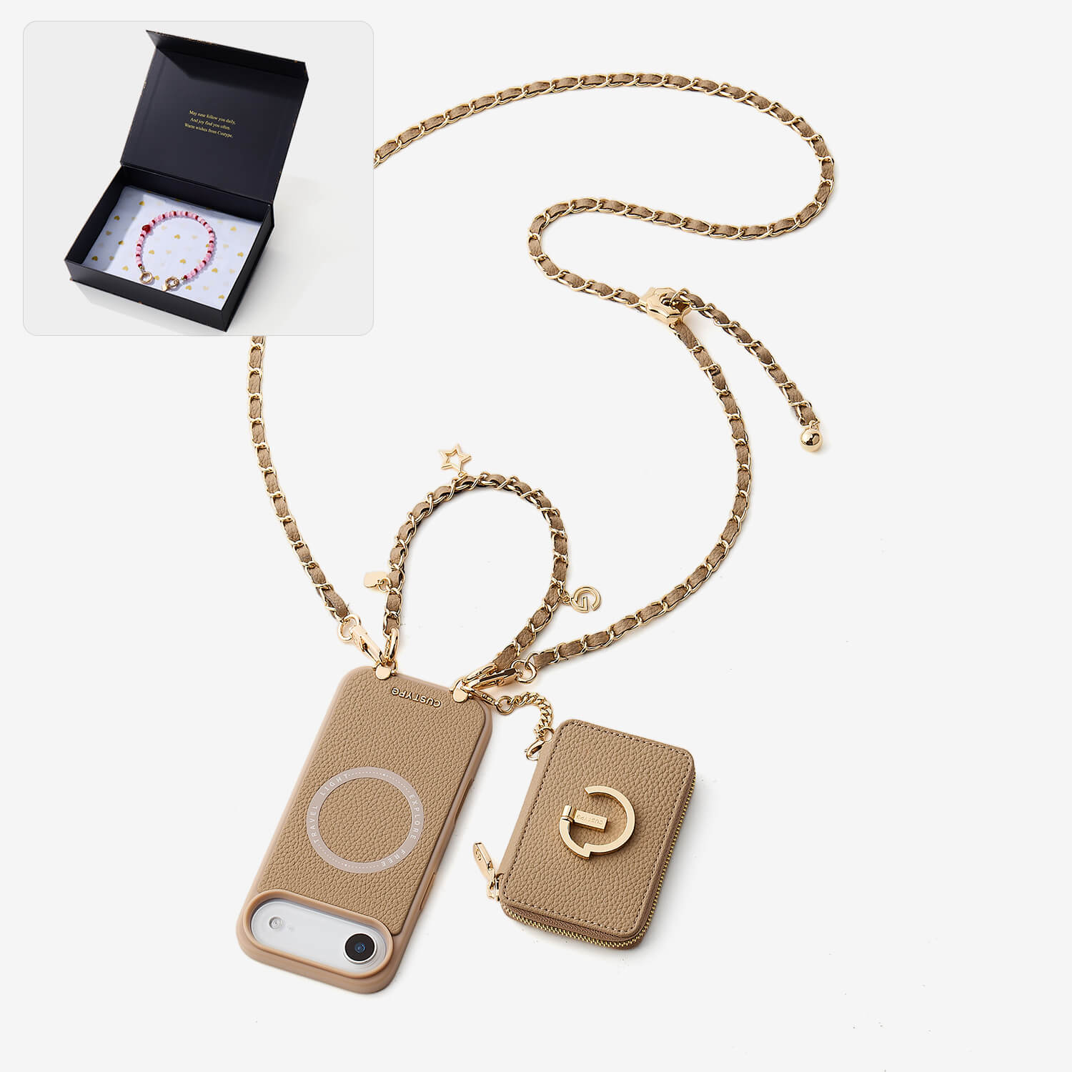 Starlight Gift Box- Magnetic Wallet Phone Case with Crossbody Chain-Custype