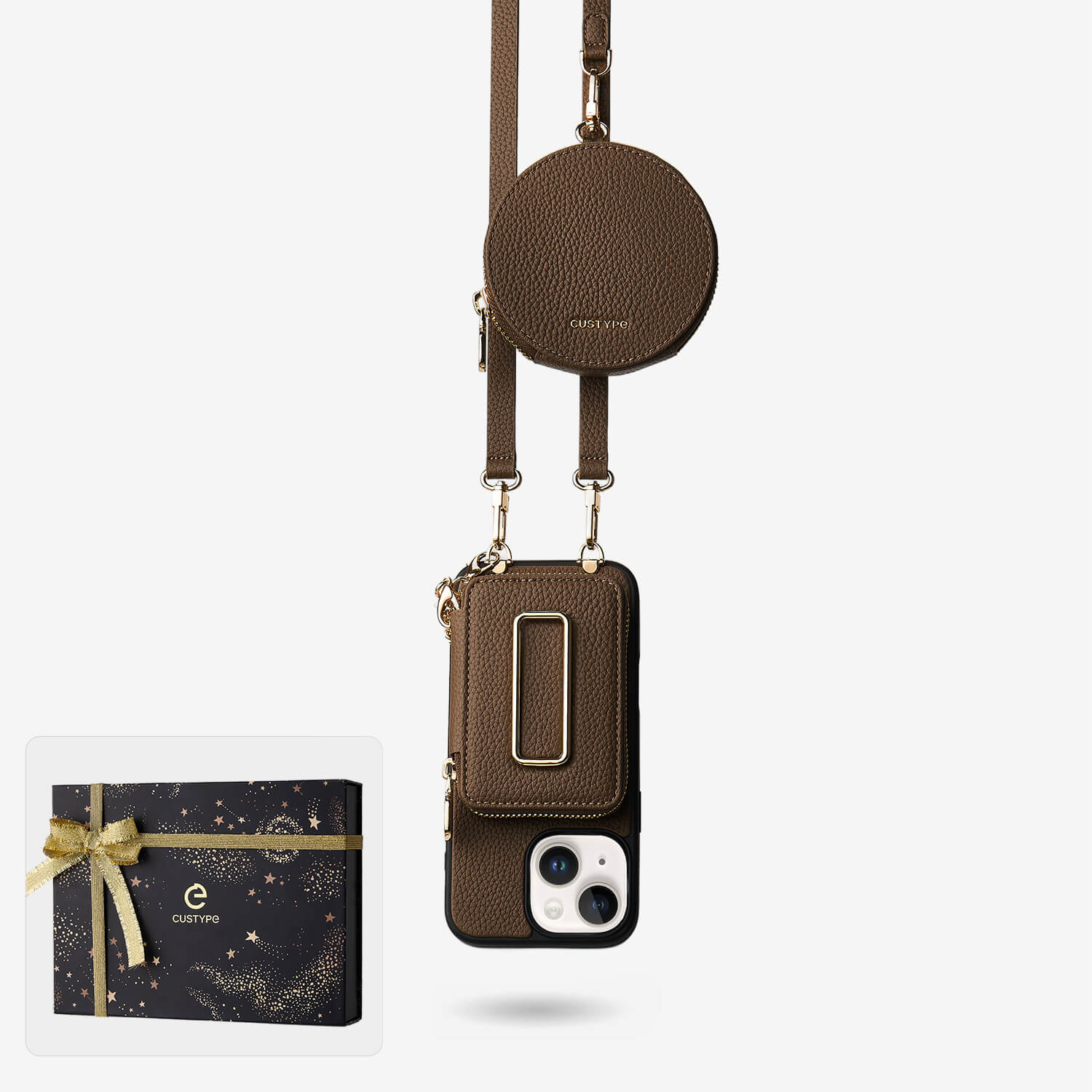 Starlight Gift Box- Morandi Detachable Wallet Phone Case with Shoulder Strap