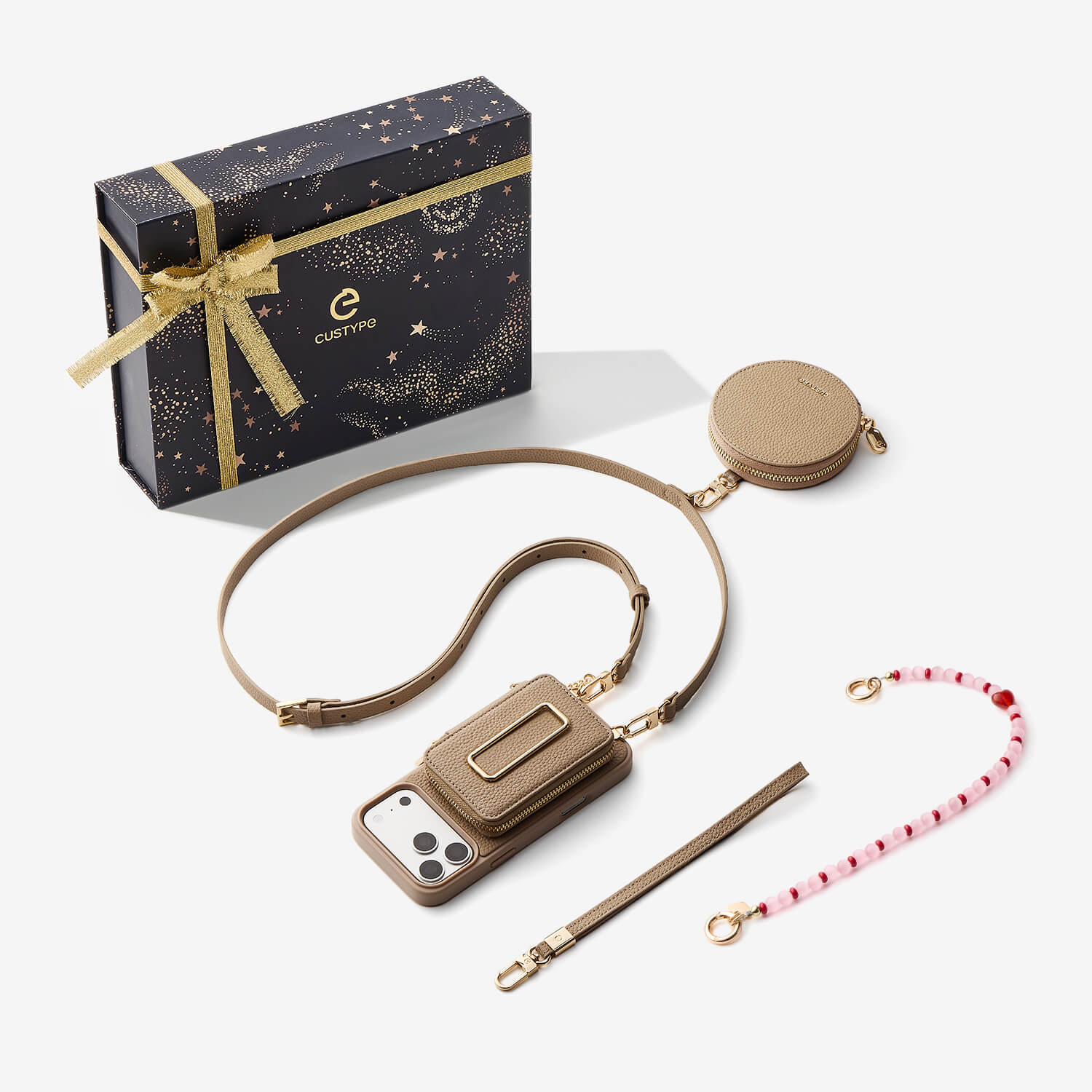 Starlight Gift Box- Morandi Detachable Wallet Phone Case with Shoulder Strap