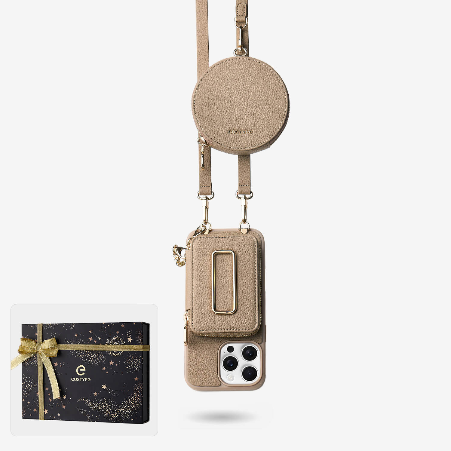 Starlight Gift Box- Morandi Detachable Wallet Phone Case with Shoulder Strap