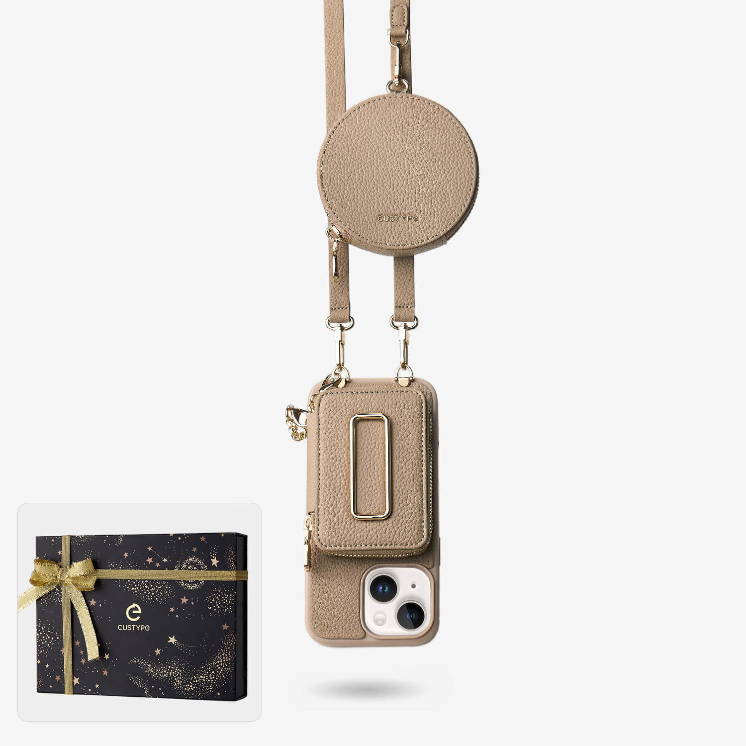 Starlight Gift Box- Morandi Detachable Wallet Phone Case with Shoulder Strap