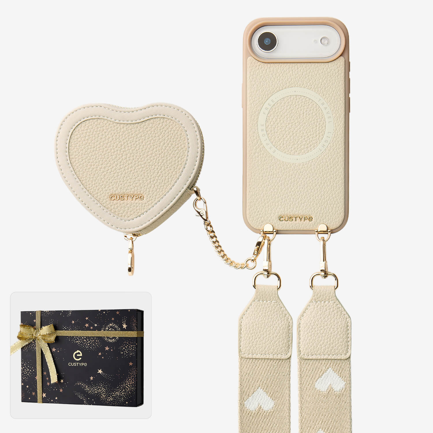 Starlight Gift Box- Morandi Sling iPhone Case with Heart Pouch
