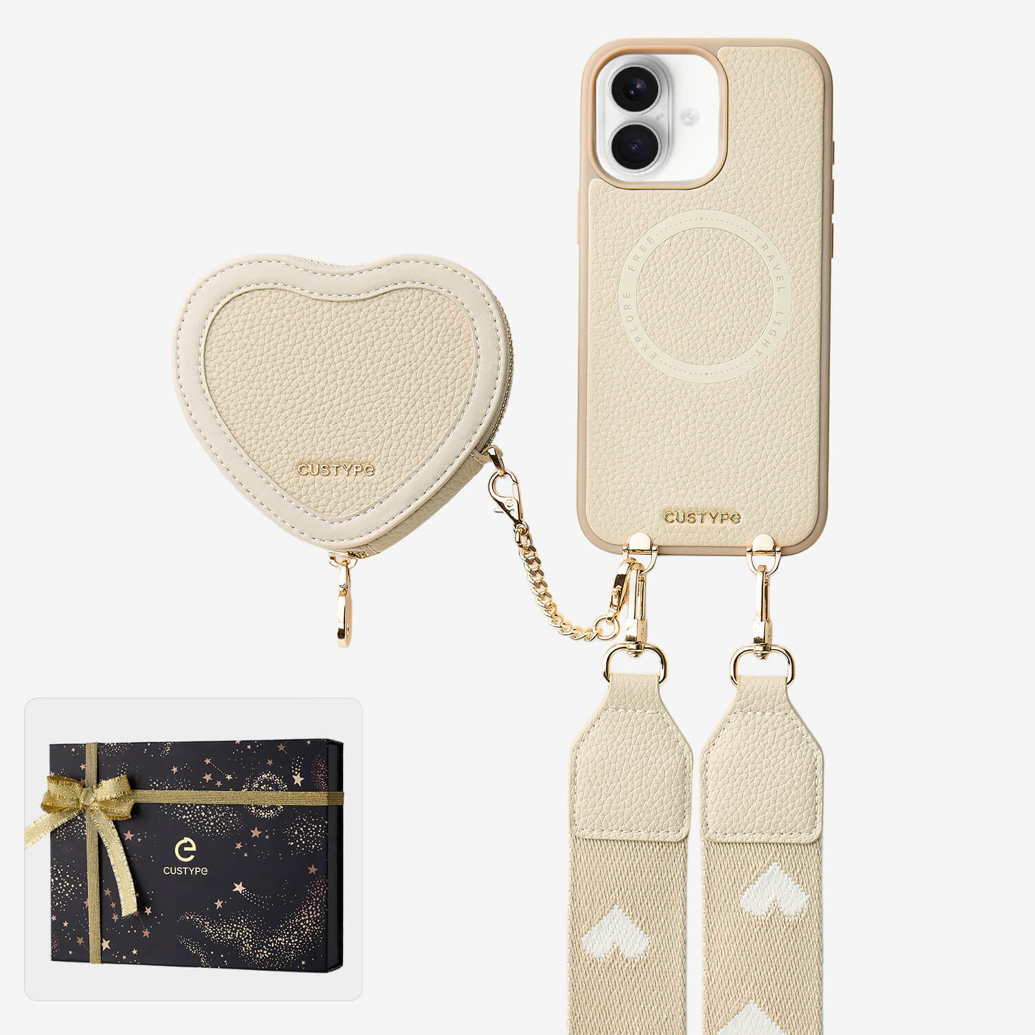 Starlight Gift Box- Morandi Sling iPhone Case with Heart Pouch