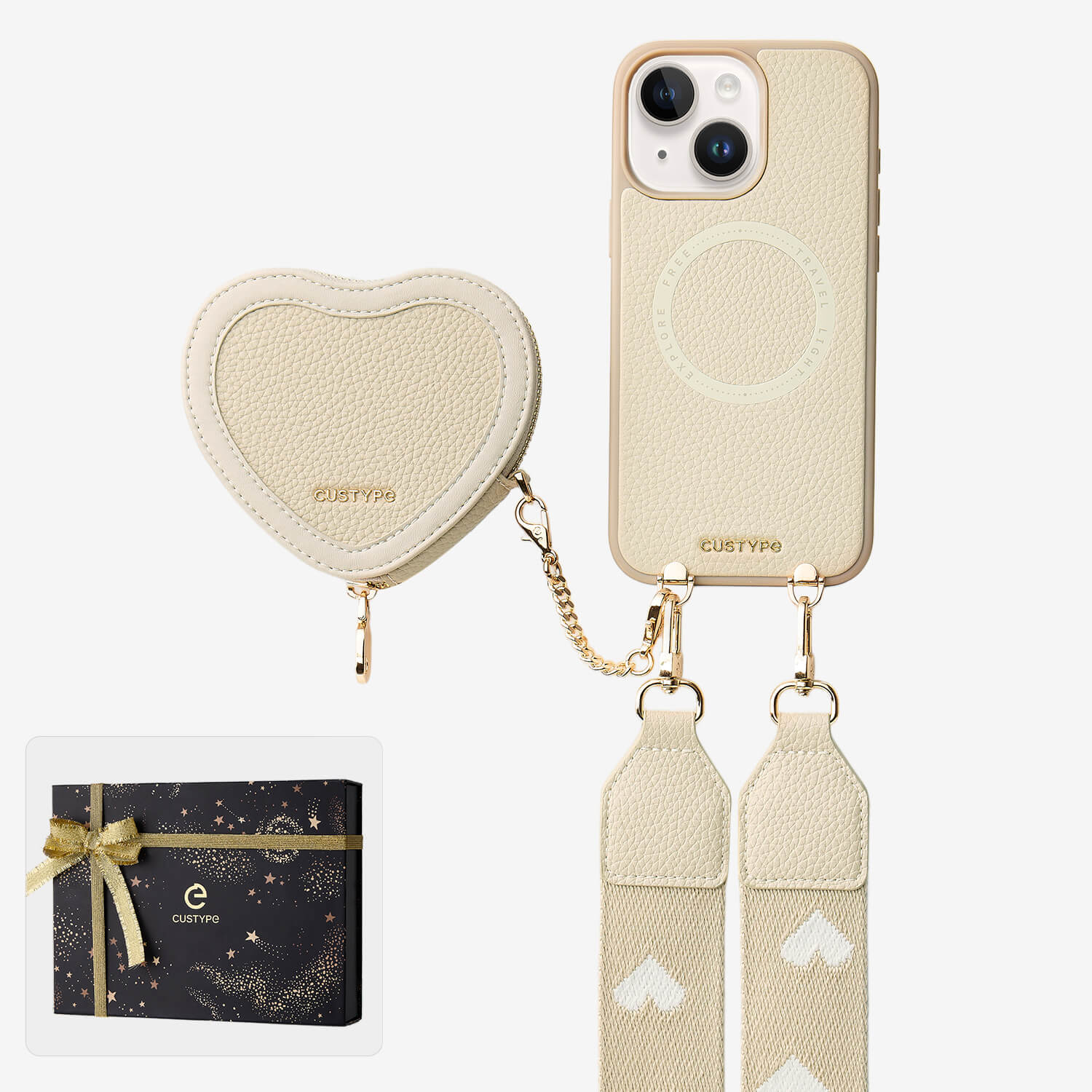 Starlight Gift Box- Morandi Sling iPhone Case with Heart Pouch