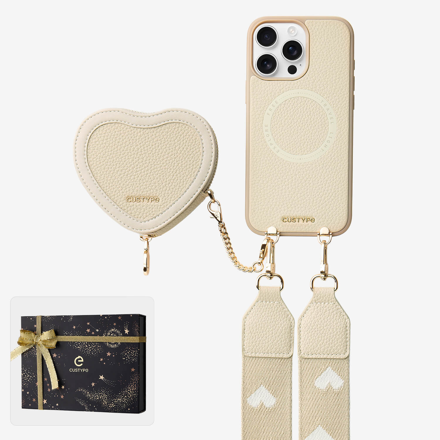Starlight Gift Box- Morandi Sling iPhone Case with Heart Pouch