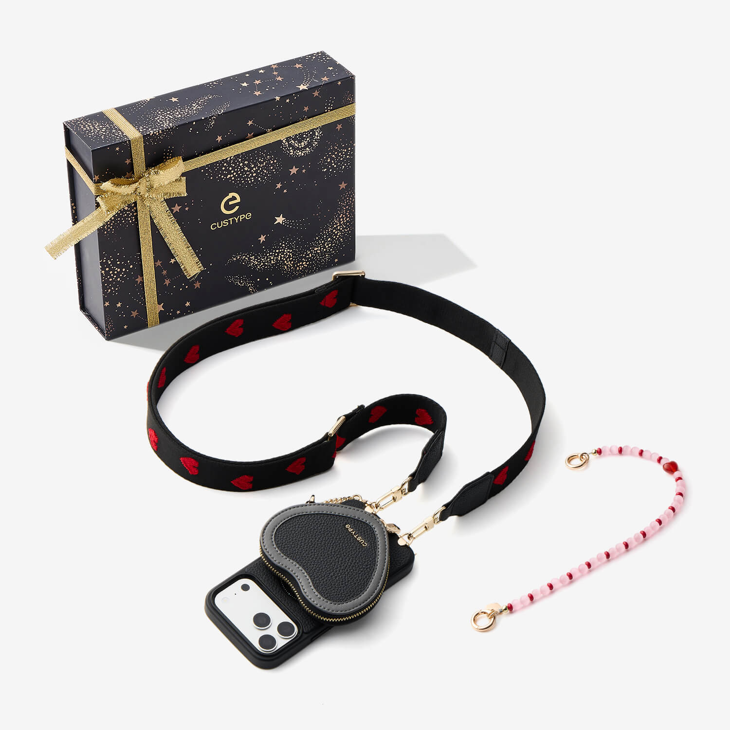 Starlight Gift Box- Morandi Sling iPhone Case with Heart Pouch